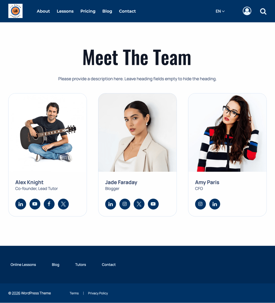 COLOR SCHEME: Navy, Standard